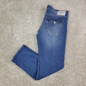 True Religion Geno Relaxed Slim Mens 38 Blue Denim Stretch 5 Pocket Jeans